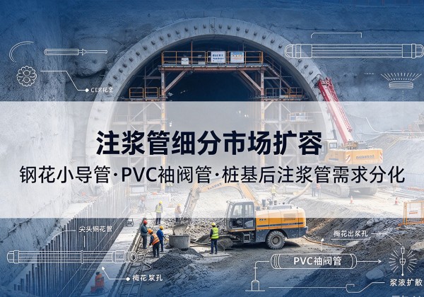 南部注浆管细分市场扩容，隧道钢花小导管、PVC 袖阀管、桩基后注浆管需求分化